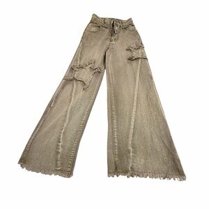 Distressed Wide-Leg Women Jeans